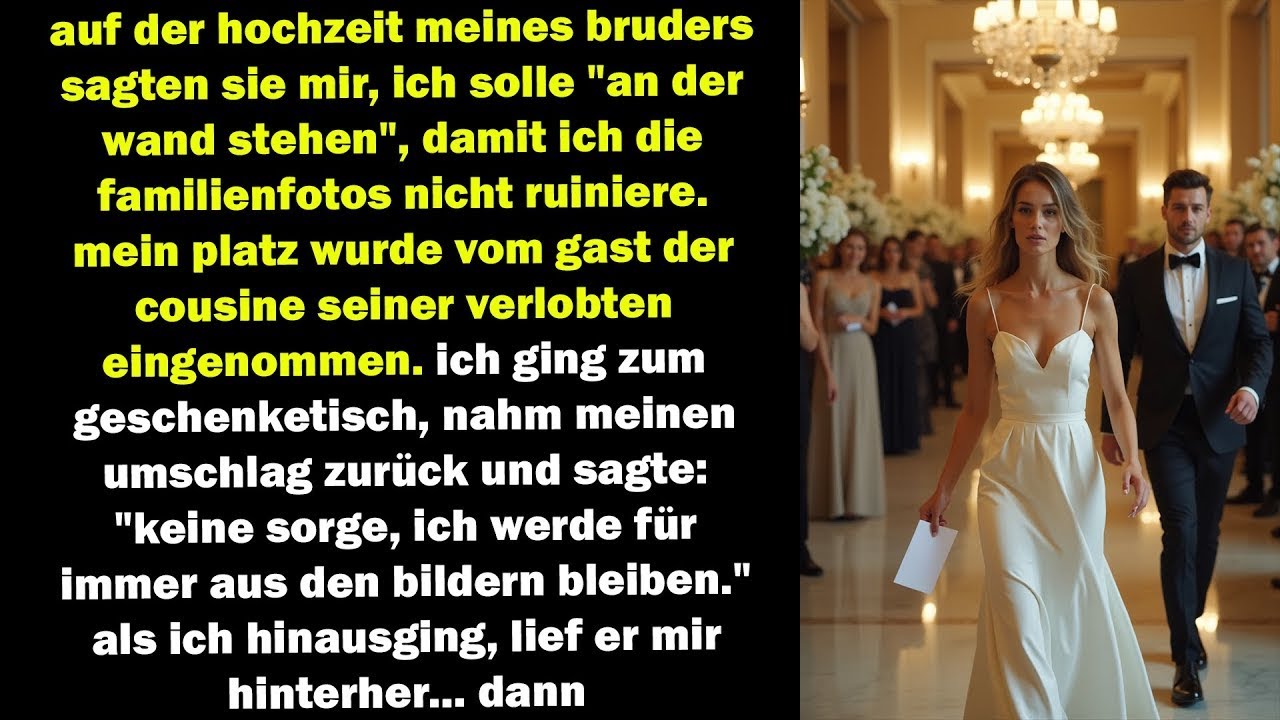 auf der hochzeit meines bruders nahmen sie mir meinen platz  ich nahm mein geschenk zurück und gin