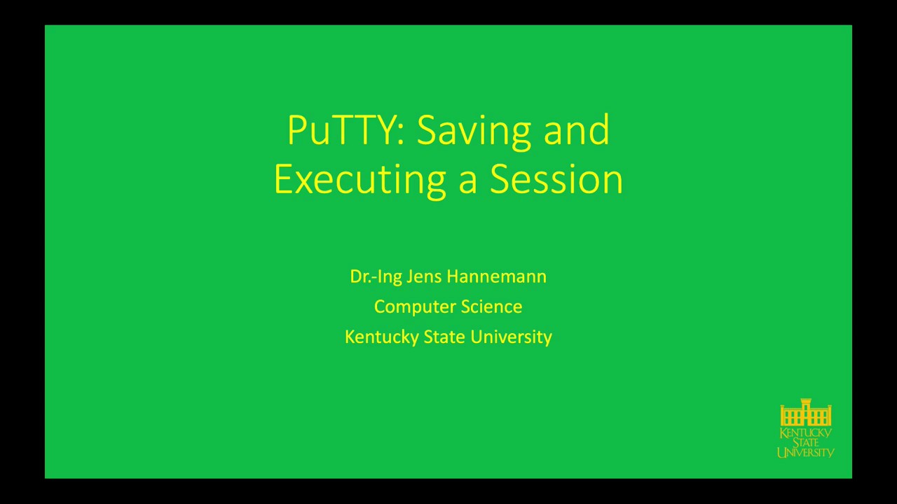 Toolchain Setup - Saving and Executing a PuTTY Session