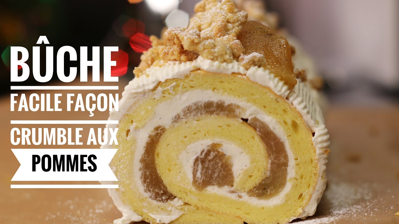 BUCHE CRUMBLE aux pommes facile pour Noël