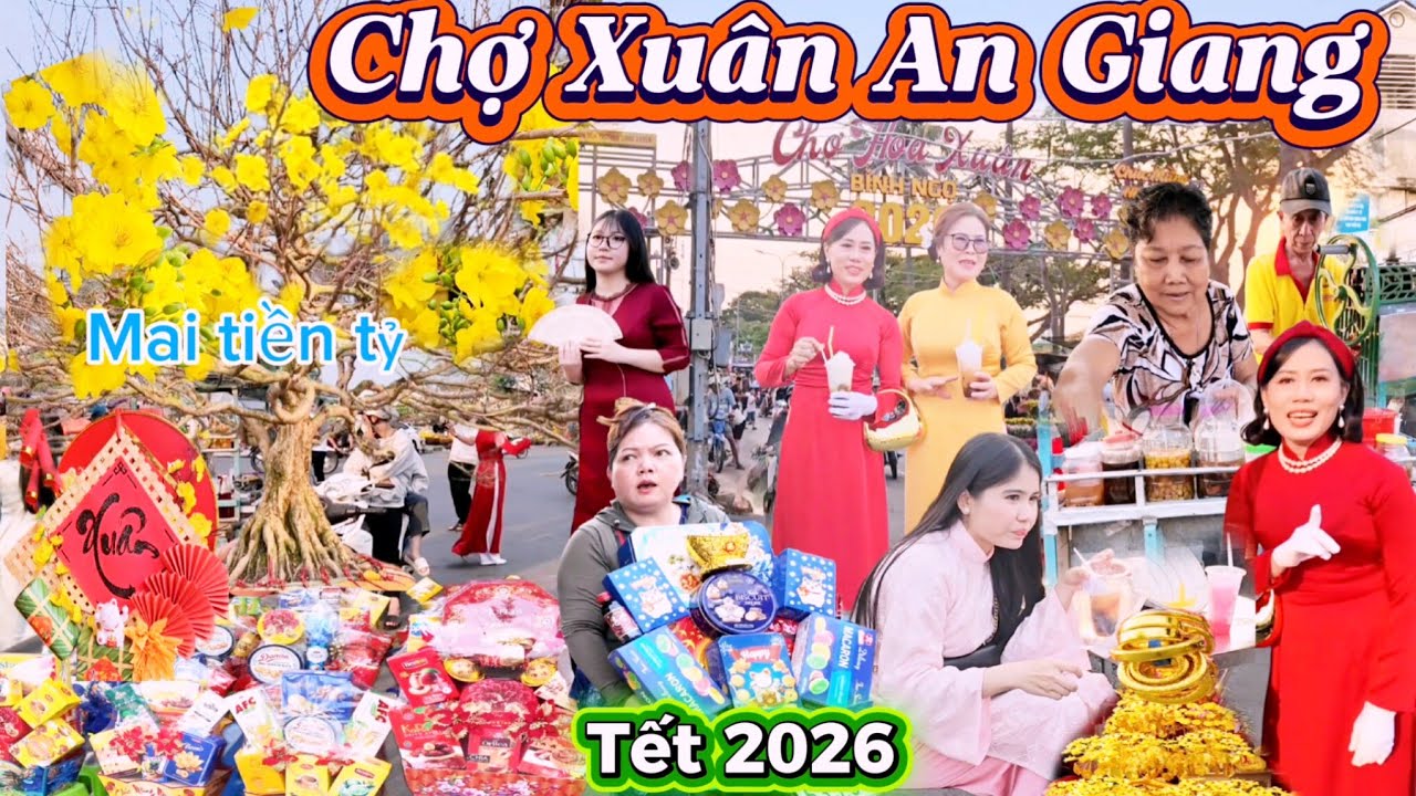 Chợ hoa xuân Long Xuyên Tết 2026 độc lạ xe đá bào tuổi thơ, Là một ngày ký ức tuổi thơ ngày xưa 