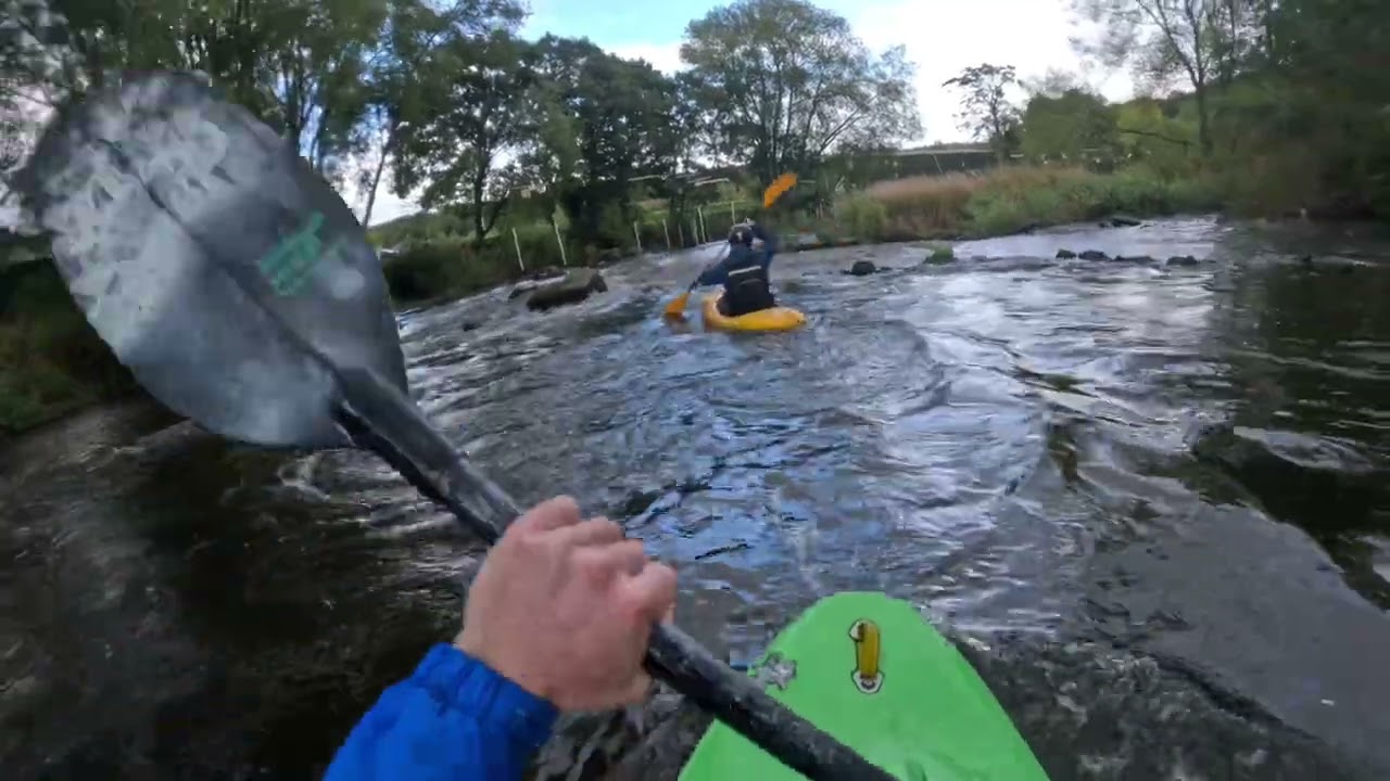 Kayaking River aire from bingley to saltaire low water