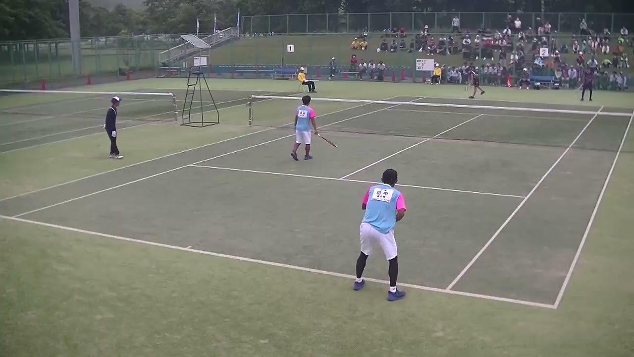 2023年IH ソフトテニス 男子個人 準々決勝回戦 浅見竣一朗・初鹿暁哉(東北・宮城) x 田中蘭聖・保住弥英(高田商・奈良) 2コート