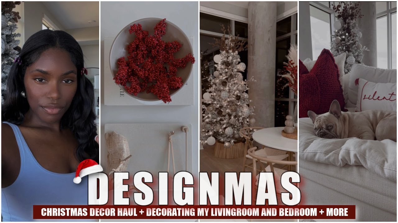 DESIGNMAS DAY 1: CHRISTMAS DECOR HAUL + PUTTING UP MY TREE + DECORATING MY APARTMENT | IDESIGN8