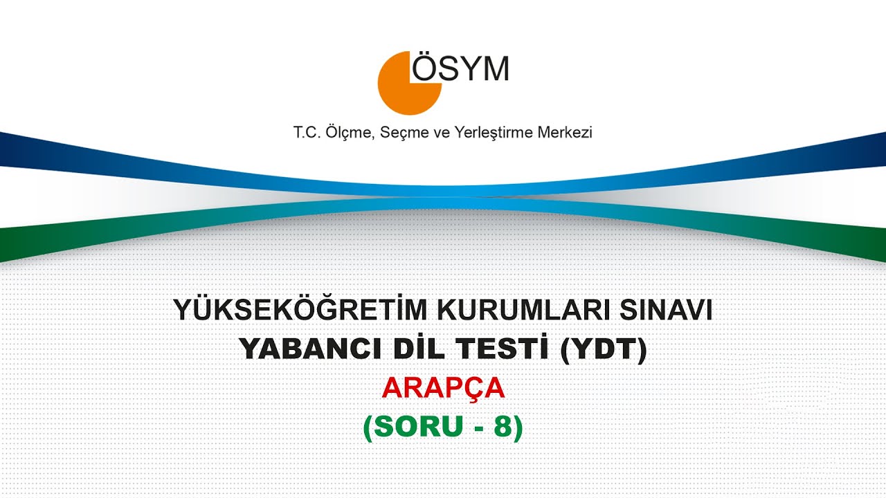 1. YDT ARAPÇA TEKNİKLERİ ve 2019 SORU ÇÖZÜMLERİ