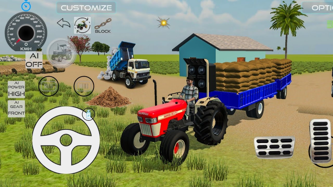 🔴The Tractor Will Drive The Load 🏗To Another Location🔥#jcb #truck #tractor #dumper #gamingvideos