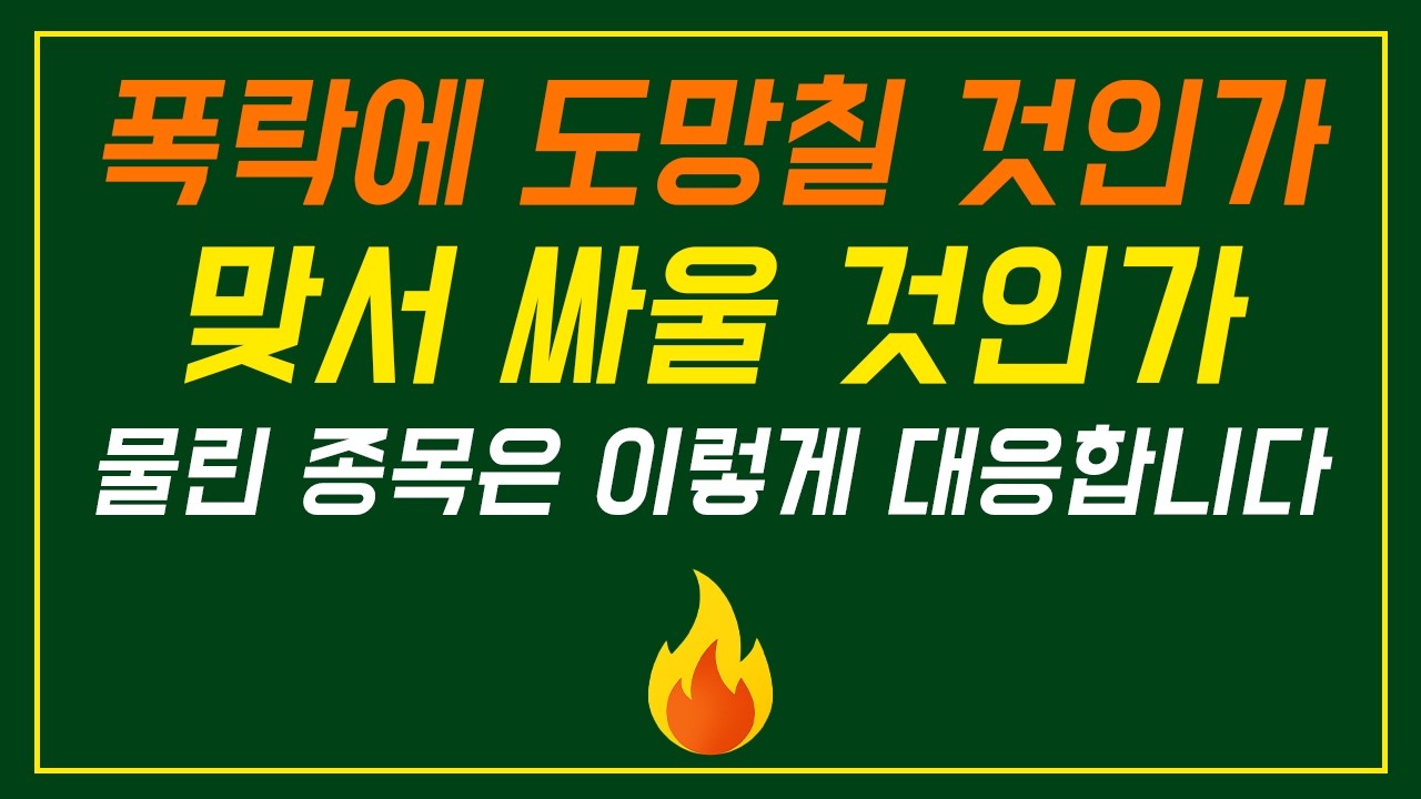 4억 파이어족은 폭락 맞아 물린 종목을 이렇게 대응합니다