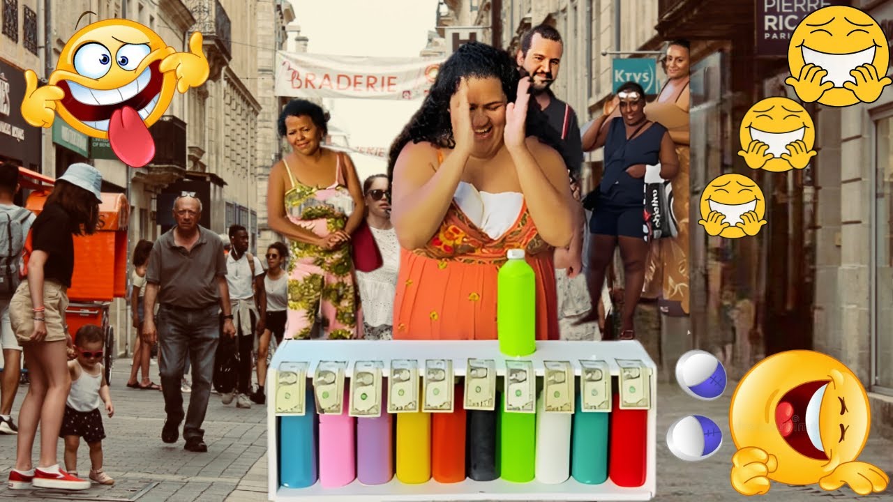 GAME DE RUA ACERTE A COR DAS GARRAFAS COLORIDAS E GANHE MONEY - JOGOS DE RUA 2026 - JOGO DA GARRAFA