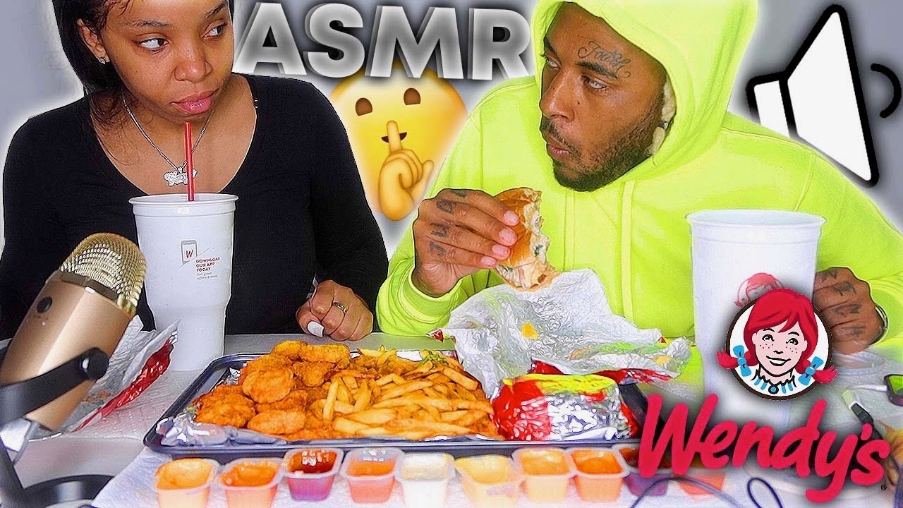 ASMR MOST POPULAR FOOD at WENDY'S (Double Cheeseburger, Nuggets, Spicy Chicken Sandwich, Fries)