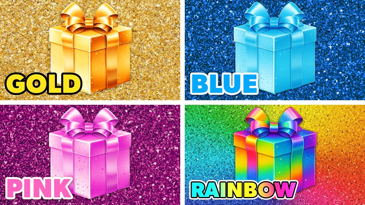 Choose Your Gift! 🎁 How Lucky Are You? 🌈💙🎀💛 Gold, Blue, Pink or Rainbow?