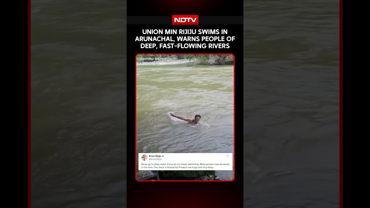 Kiren Rijiju Shares Swimming Video, Warns Against Entering Fast-Flowing Rivers