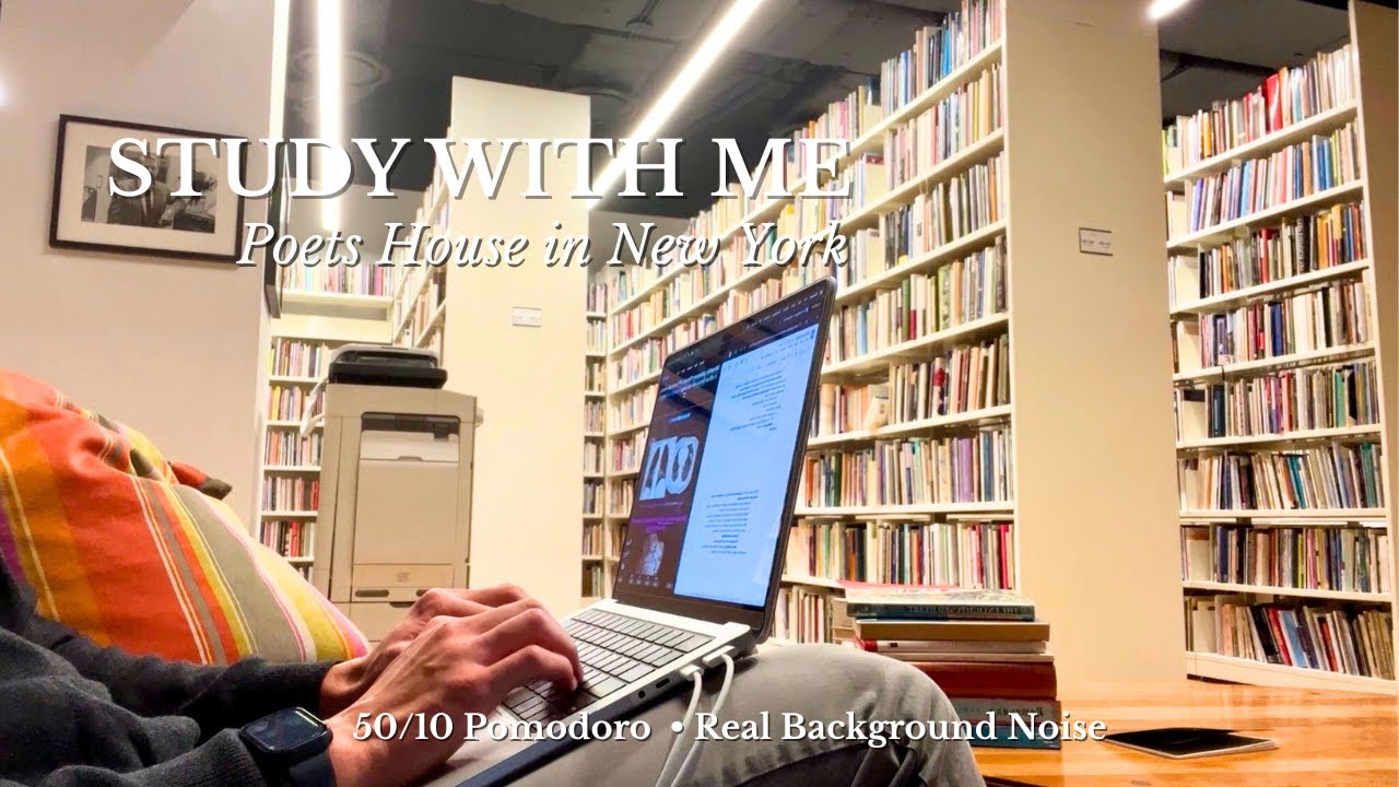 2 Hour Study With Me in New York | 50/10 Pomodoro | Library Ambience, No Music