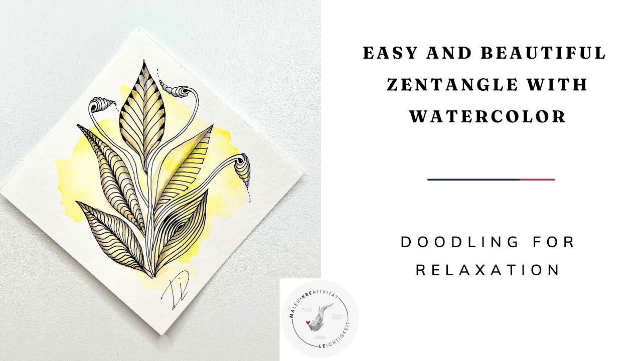 ZENTANGLE art for beginners || Watercolor 🖌️