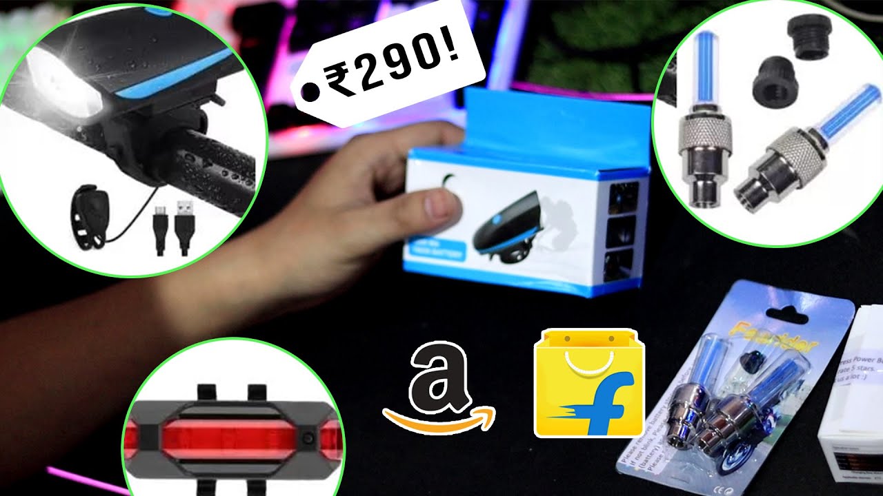 Best Budget Cycle Light Combo ₹290  Loud Horn, Headlight, Tail Light & Valve Lights Unboxing