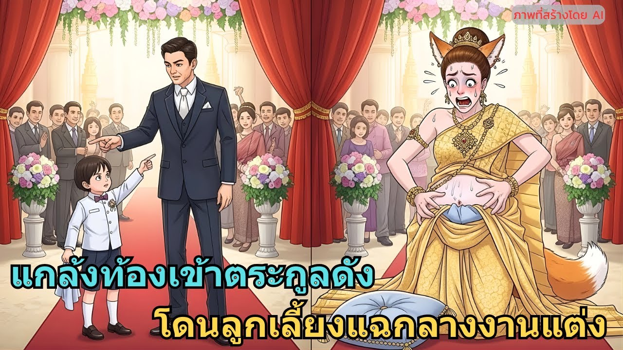 แกล้งตั้งครรภ์หวังเข้าตระกูลดัง สาวจิ้งจอกถูกลูกเลี้ยงของสามีแฉหน้ากากกลางงานแต่ง |นิทานพื้นบ้านไทย