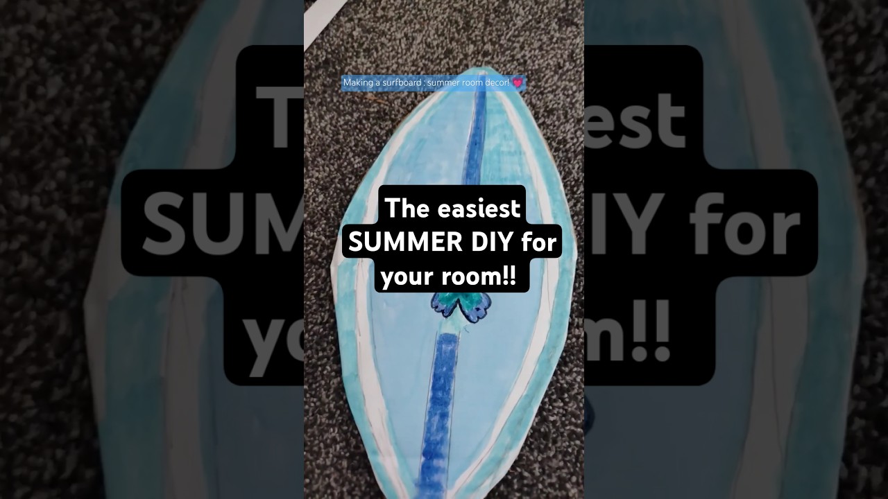 try this cute summer craft! diy cardboard surfboard 🌞❤️ #shorts #diy #summer #crafts #room #ideas 😘💖