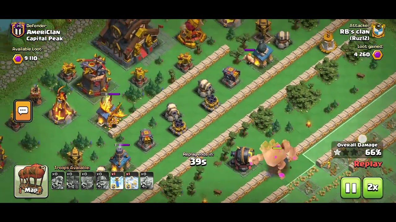 clash of clans max capital peak 2 shot by me