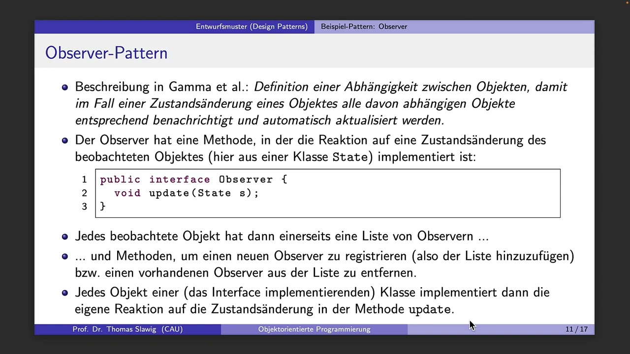 Objektorientierte Programmierung mit Java 27: Entwurfsmuster (Design Patterns) in Java
