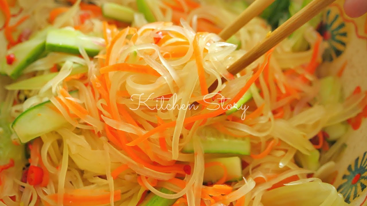 ជ្រក់ល្ហុង​ស្រួយឆ្ងាញ់​​ [Crispy Pickled Papaya][Kitchen Story]
