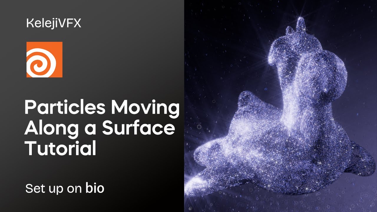 Houdini-Particles Moving Along a Surface Tutorial