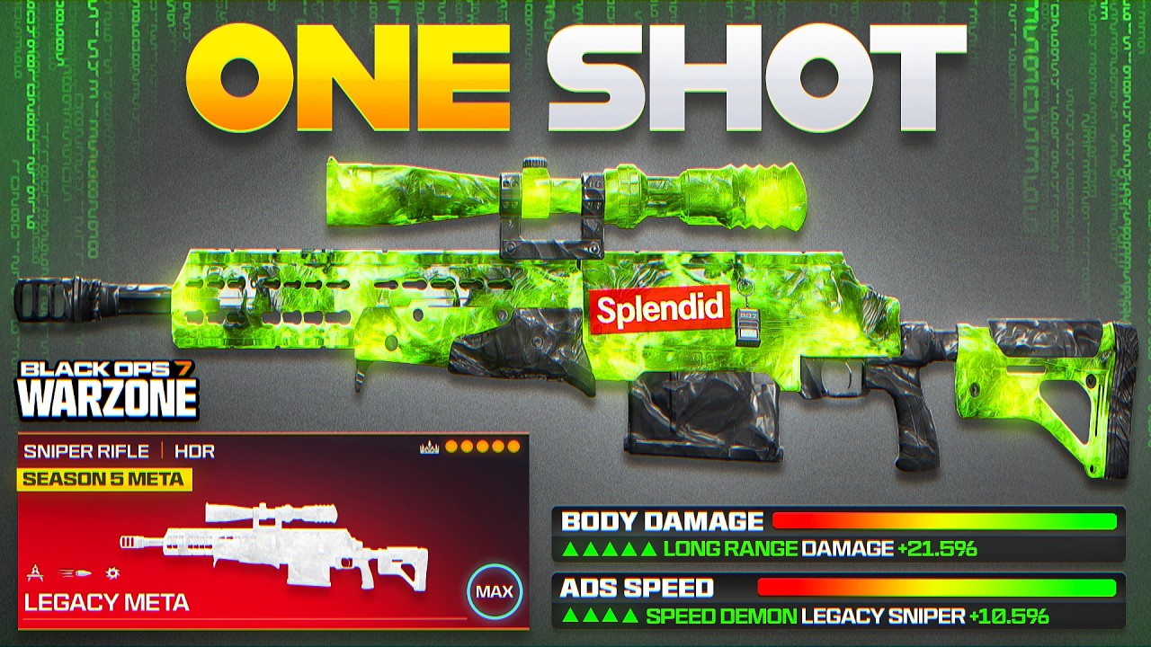 EXPOSING the BEST 1 SHOT HDR META LOADOUT in Warzone! (Best Season 5 Meta Sniper)