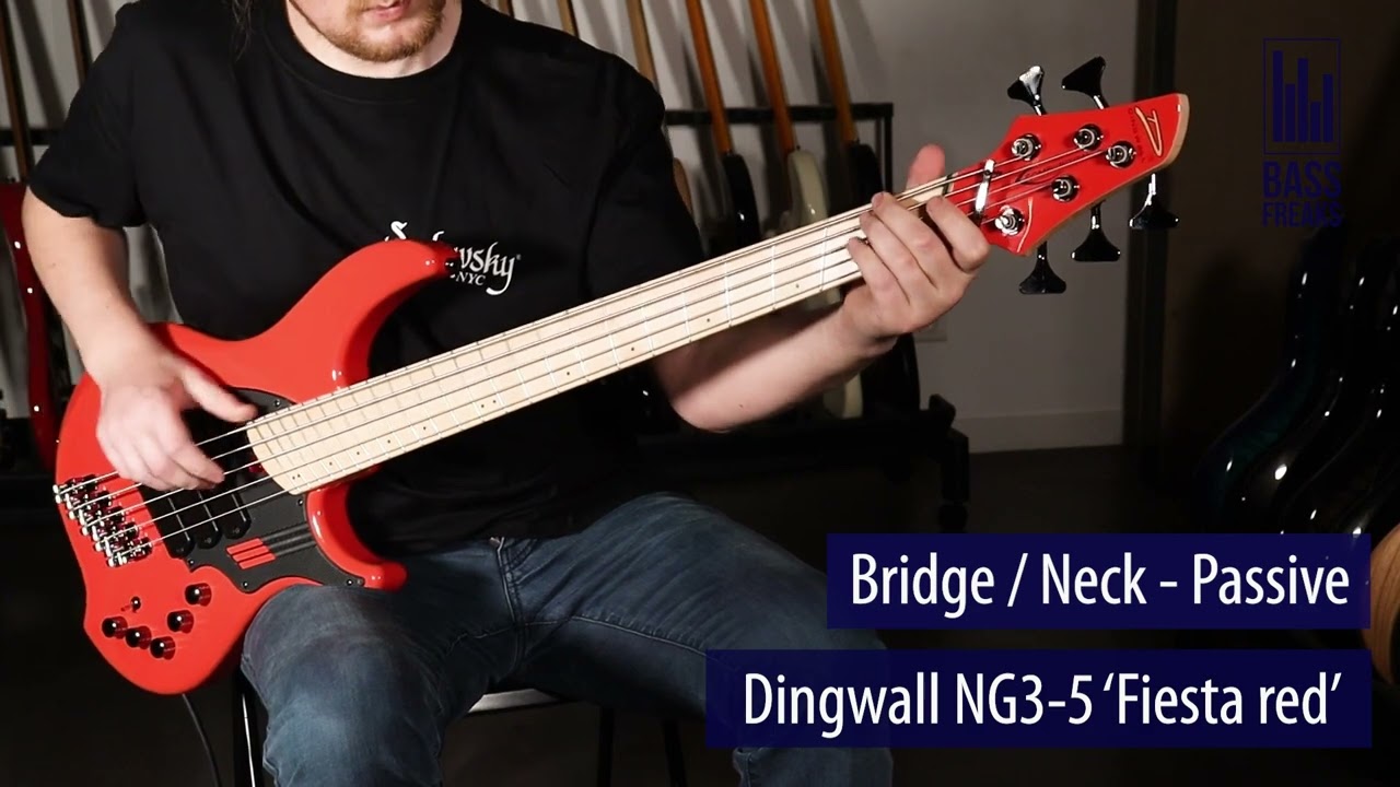 Dingwall Guitars NG3-5 'Fiesta Red' Live Demo - BassFreaks.net