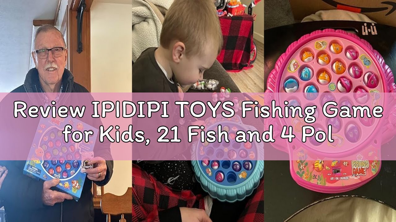 Review IPIDIPI TOYS Fishing Game for Kids, 21 Fish and 4 Poles – Hook Fish Toy with Rotating Board &