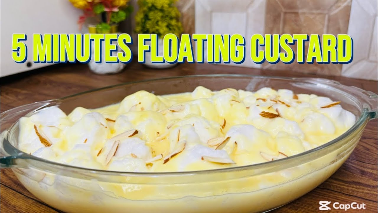 5 Minutes Floating Custard Recipe | Easy & Quick Dessert | No Bake Sweet Dish #kitchenkahani #recipe