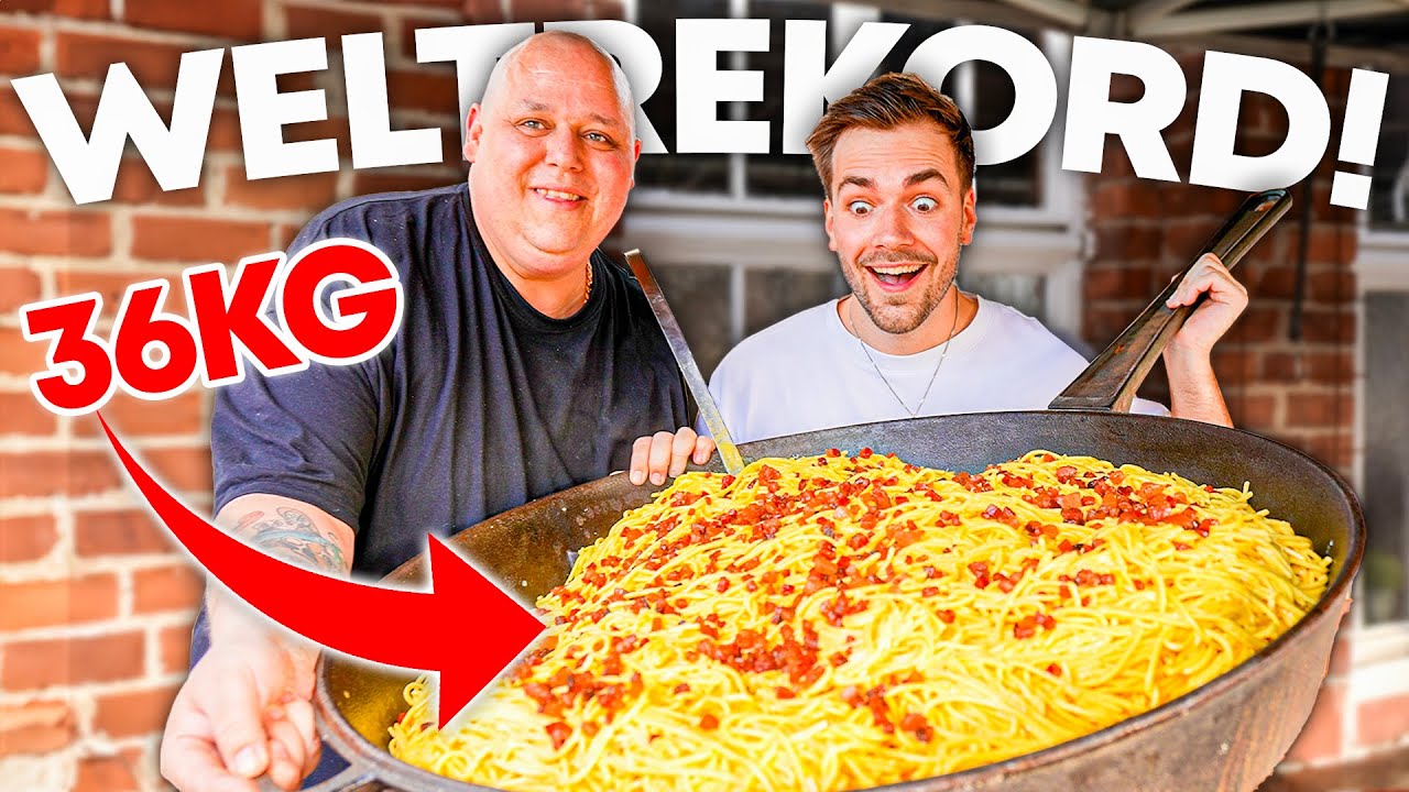 Wir haben die GRÖSSTE CARBONARA DER WELT gemacht 🤯🍝