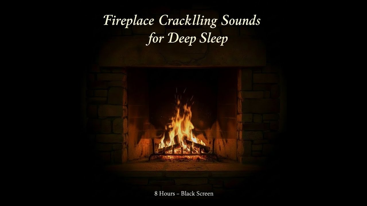 Fireplace Crackling Sounds for Deep Sleep - 8 Hours - Black Screen