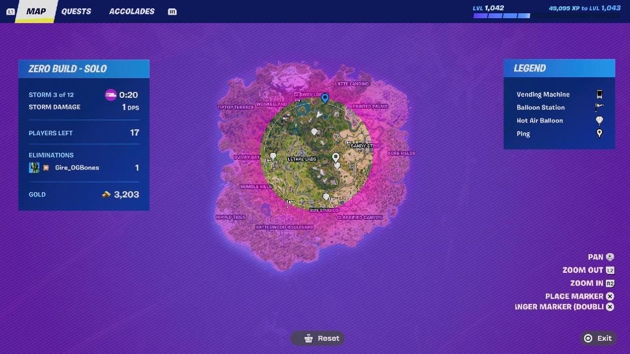 Playing Fortnite BR zero builds Solo Ranked