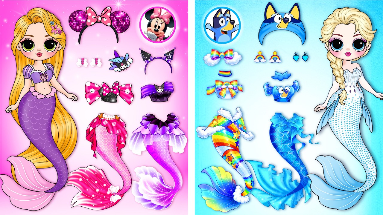 Принцесса Диснея в образе русалки | Красочные наряды и макияж для детей