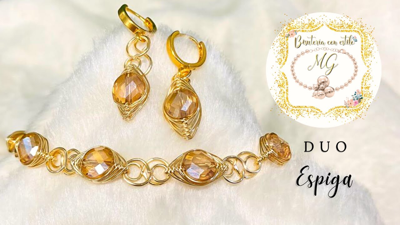 PULSERA Y ARETES DUO ESPIGA 💎🌟 | Alambrismo