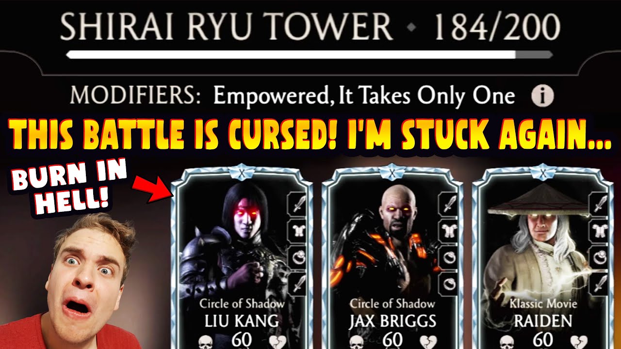 MK Mobile. Battle 184 in Fatal Shirai Ryu Tower is CURSED! I'm Stuck Again...
