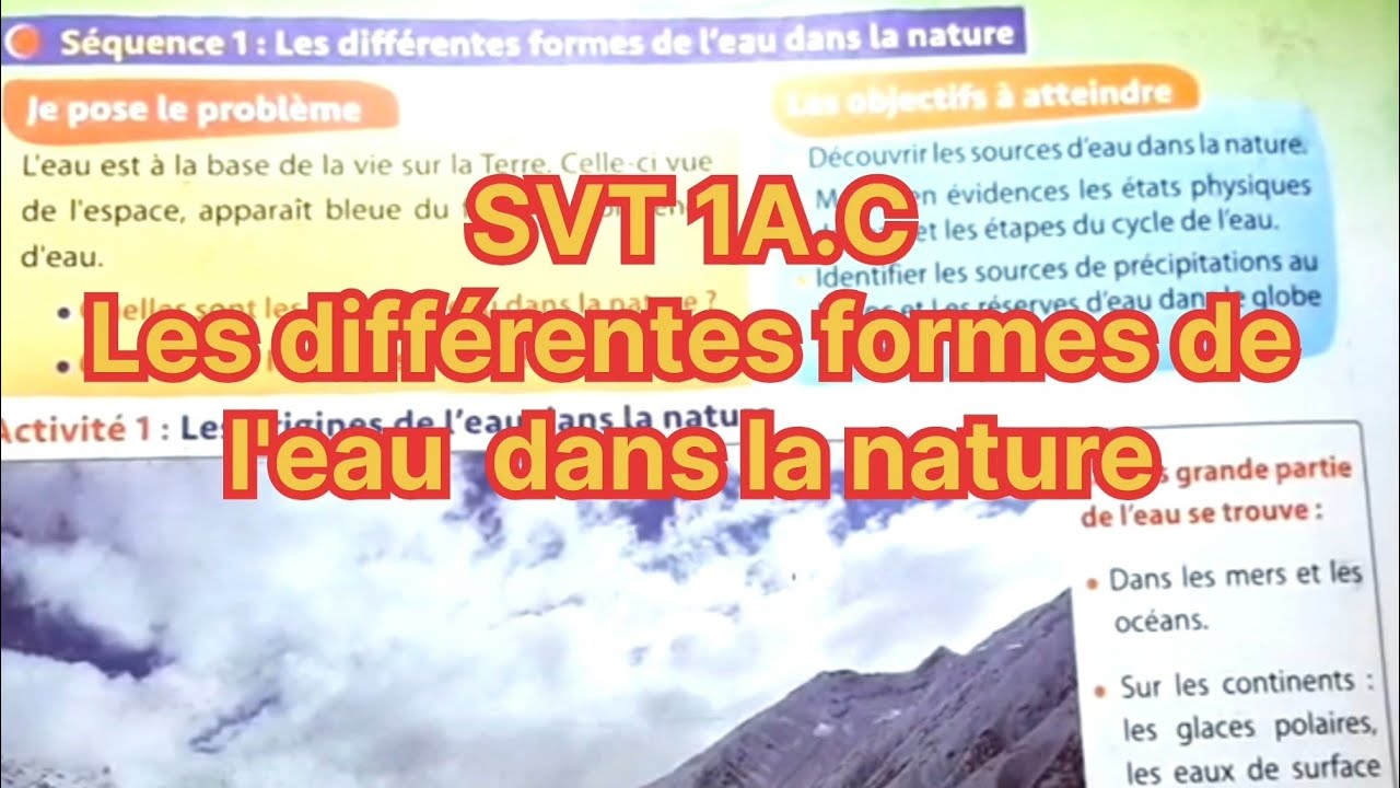 Les différentes formes de l'eau dans la nature SVT 1AC Chap4 Séq1 🌿.