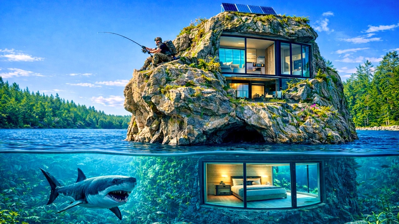 MAN Built an EXTREME UNDERWATER HOUSE Inside a GIANT ROCK