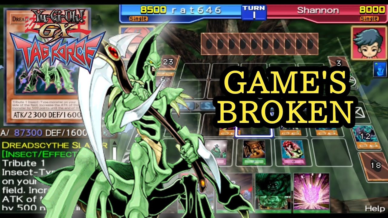 *THE GAME BROKE* Dreadscythe Harvester vs. Shannon [ Yugioh GX Tag Force 1 ]
