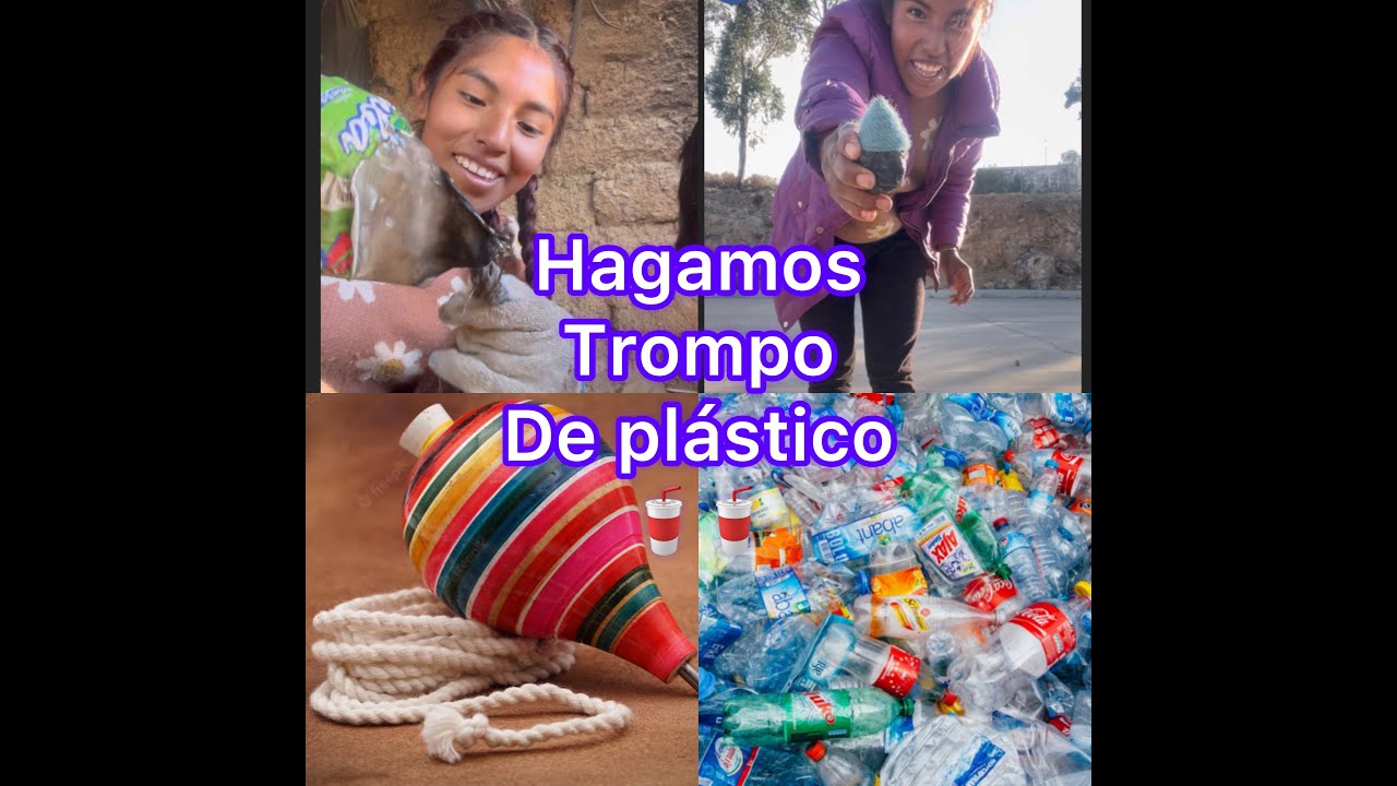 como hacer trompo de plástico (fácil) 🤫😉