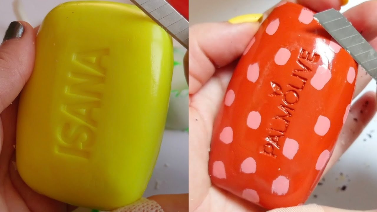 Soap Carving ASMR Relaxing Sounds no talking Satisfying ASMR Video #soapcarving #soapcutting #asmr