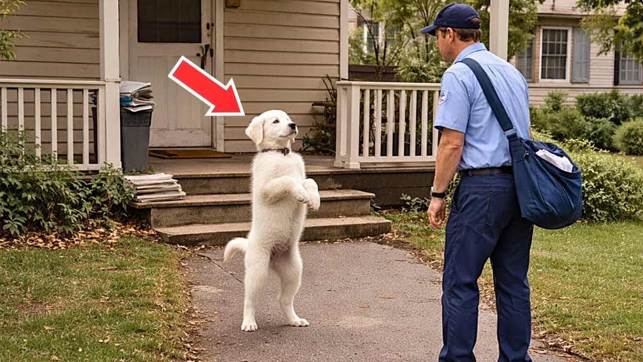 Отчаявшийся щенок умолял почтальона о помощи — то, что они обнаружили потом, растрогало всех до с...