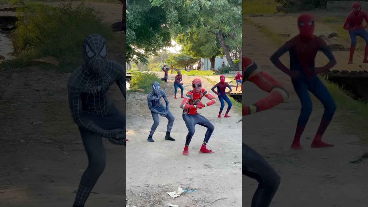 How many spidermen joined?!😍🔥 #spiderman #dance #funny