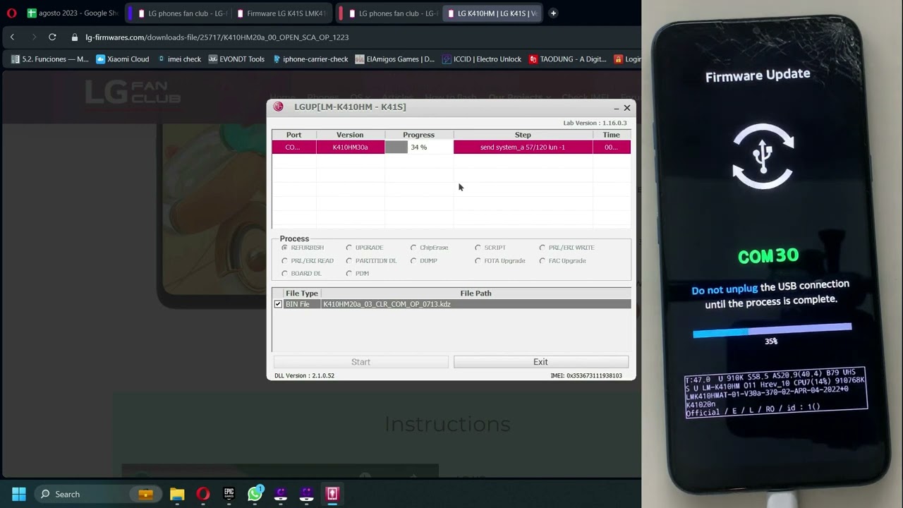Degradar Lg K41s k410hm de android 11 a android 10