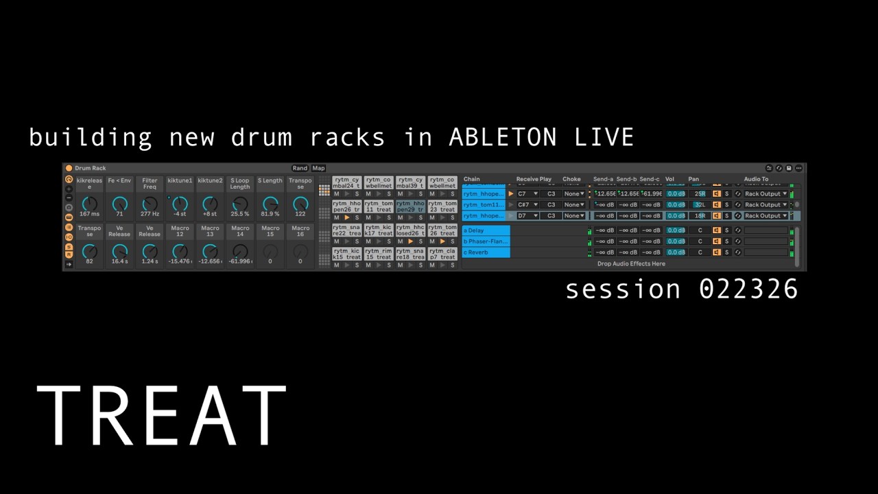 Treat x creating new drum racks in ABLETON LIVE