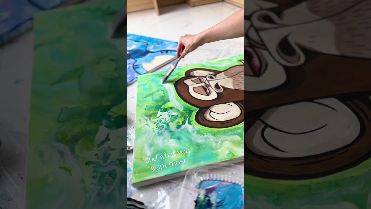 Acrylic Bored Ape Yacht Club Painting Process 🎨