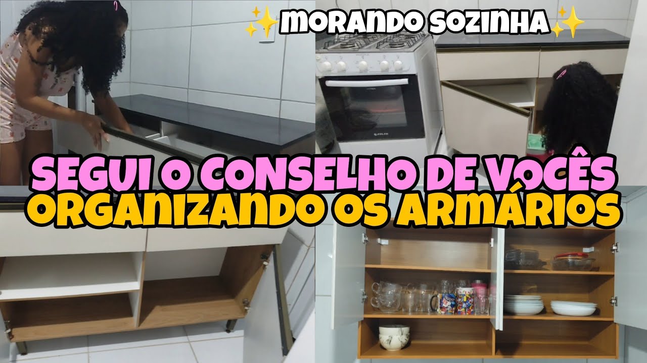 ORGANIZANDO OS ARMÁRIOS MORANDO SOZINHA • SEGUI O CONSELHO DE VOCÊS E FICOU ASSIM | ARRUME COMIGO! ✨