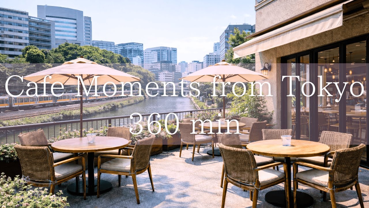 Tokyo Riverside Terrace Café BGM | 360min Relaxing Piano & Japanese Instruments