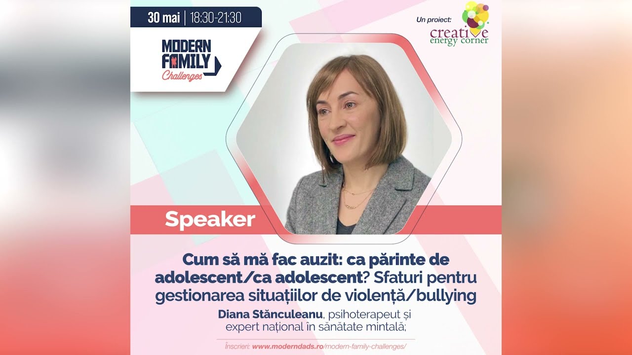 𝗖𝘂𝗺 𝘀𝗮̆ 𝗺𝗮̆ 𝗳𝗮𝗰 𝗮𝘂𝘇𝗶𝘁: 𝗰𝗮 𝗽𝗮̆𝗿𝗶𝗻𝘁𝗲 𝗱𝗲 𝗮𝗱𝗼𝗹𝗲𝘀𝗰𝗲𝗻𝘁/𝗰𝗮 𝗮𝗱𝗼𝗹𝗲𝘀𝗰𝗲𝗻𝘁? Diana Stănculeanu, psihoterapeut