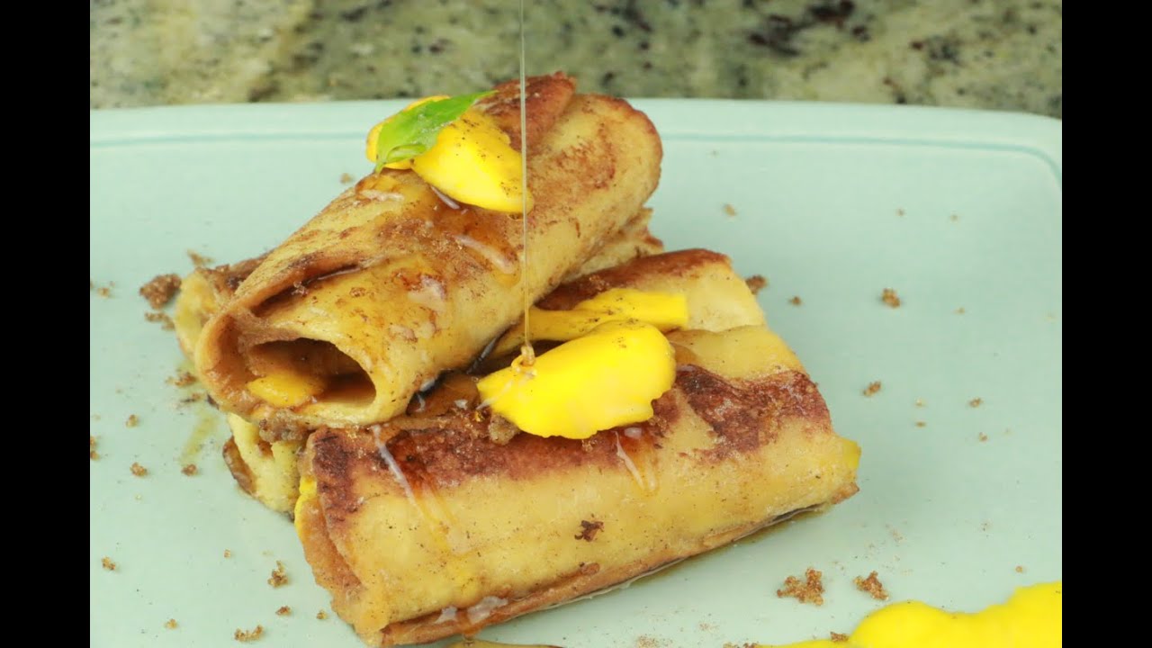 Mango Stuffed French Toast Rolls With Cardamom -Mango Stuffed French Toast Two Ways In Ten Minutes!