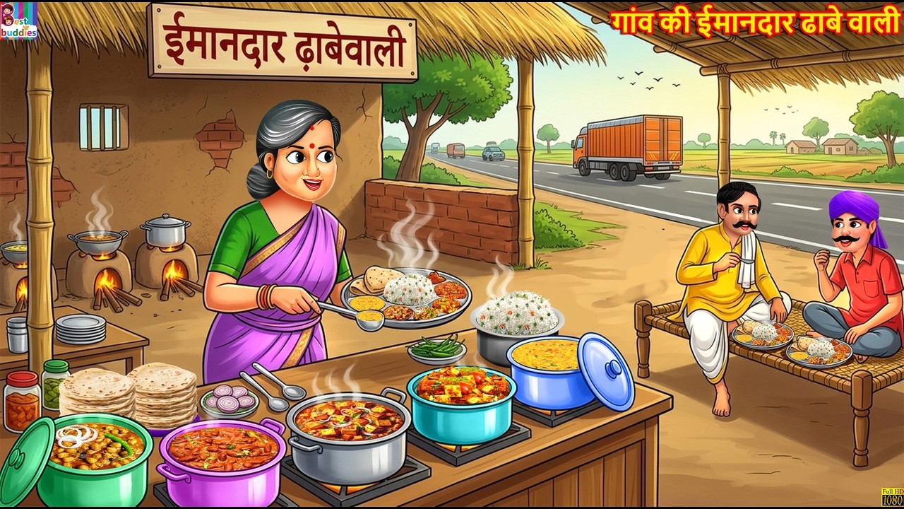 The honest dhaba owner of the village | Gaon Ki Imaandaar Dhabe Wali | Hindi Story | Moral Stories | Cartoon