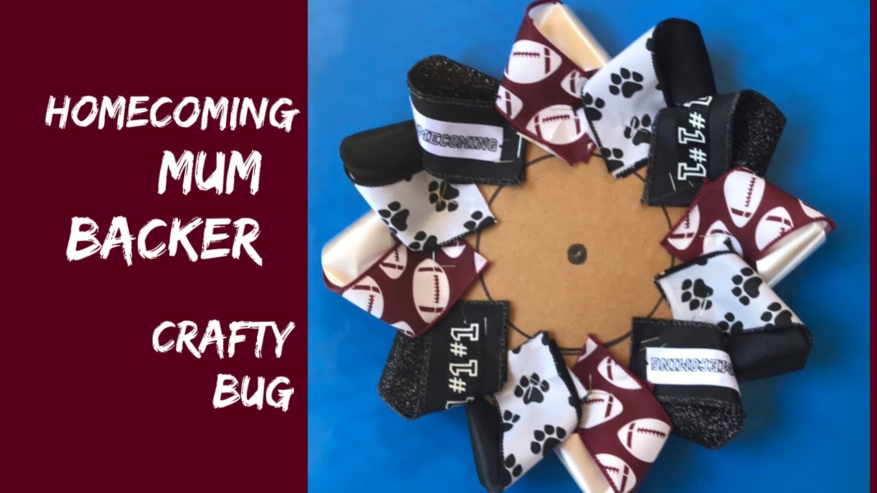 Twisted 12 LOOP HOMECOMING mum backer using wired ribbons; DIY homecoming mum head; how to make mums