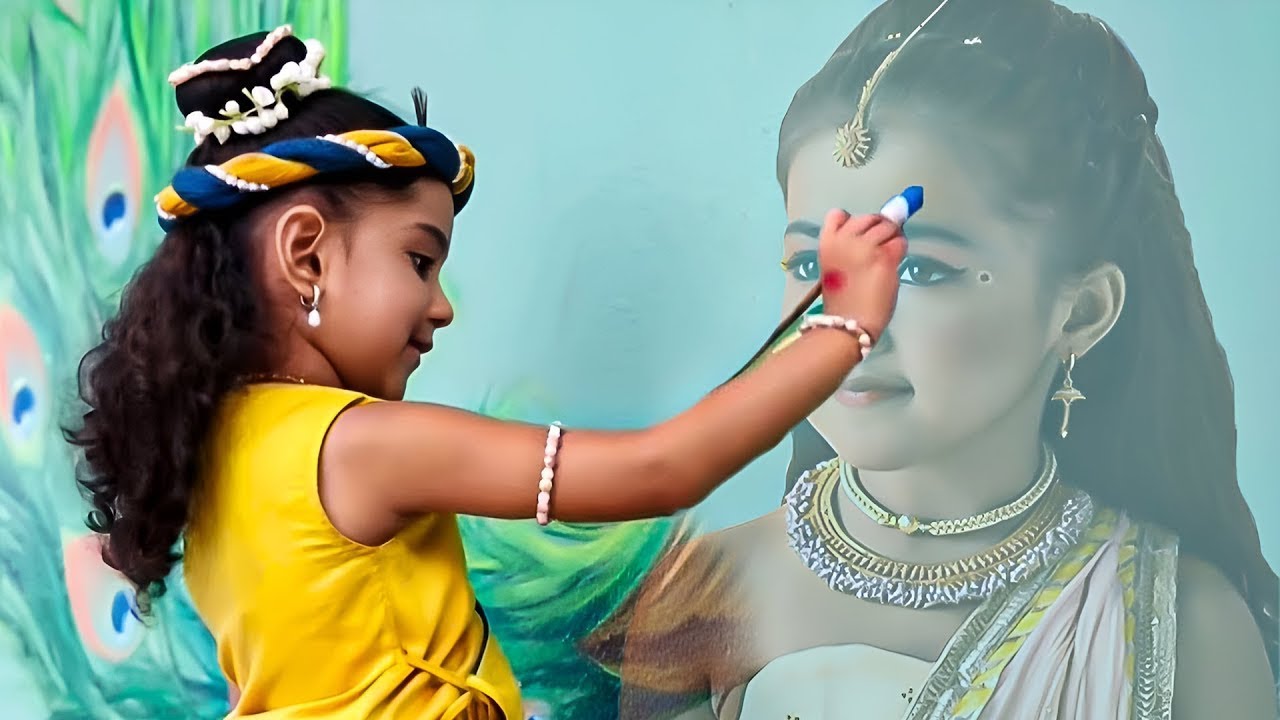 कान्हा जी ने बनाया राधा जी का खूबसूरत तस्वीर | यशोमति मैया के नंदलाला | Shree Krishan Leela